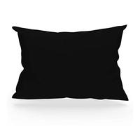 Taie D'oreiller En Coton 57 Fils 50x70 Cm Uni Noir, Par Soleil D'ocre