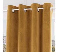 Rideau oeillets en velours VELVET ocre, par Soleil d'ocre