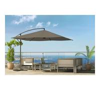 Solenzara À Led Gris : Parasol À Led Déporté 3x3m Gris