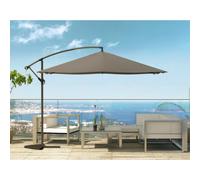 Solenzara parasol gris déporté carré 3 x 3 m led
