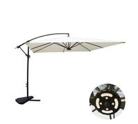 SOLENZARA - Parasol LED carré déporté 3x3 écru