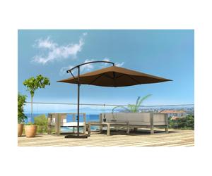 Solenzara parasol marron déporté carré 3 x 3 m