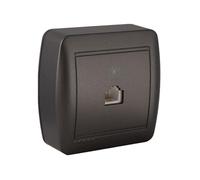 solera Prise de téléphone et ADSL Murale Graphite RJ11