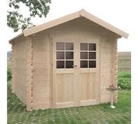 Solid Abri de jardin NIMES bois 2380×2380 28mm traité autoclave classe 3 marron