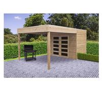Abri De Jardin Bois Avec Auvent - Potenza - 5,37m2 Marron