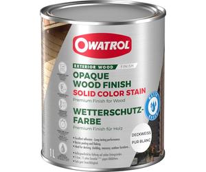 Solid Color Stain - Finition mate opaque pour bois extérieurs - Owatrol Pro - 1 L blanc pur