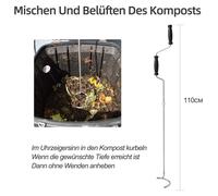 Solidchoice - Aérateur à compost en forme de spatule, en acier inoxydable, pour le compostage en jardin