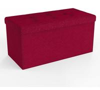 Solidchoice - Boîte de rangement pliable et pouf en rouge cerise