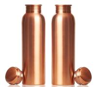 Solidchoice - Bouteille d'eau en cuivre de 34 oz avec sac en jute, idéale pour les voyages et le sport