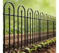 Solidchoice - Clôture de jardin décorative, sans travaux de terrassement, 3,5 mètres, noire