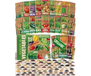 Solidchoice - Coffret de 100 graines biologiques de légumes et d'herbes aromatiques