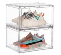 Solidchoice - Coffret de 2 boîtes transparentes empilables pour chaussures