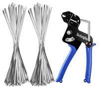 Solidchoice - Coffret de 200 attaches de câble en acier inoxydable, avec outil de coupe