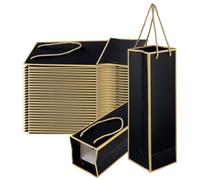 Solidchoice - Coffret de 30 sacs en papier premium pour bouteilles de vin, avec poignées