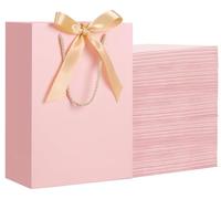 Solidchoice - Coffret de 50 élégantes pochettes cadeaux avec ruban, couleur rose