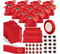 Solidchoice - Coffret de cadeaux pour étudiants, comprenant des petits sacs en jute rouge - Idées cadeaux pour les fêtes