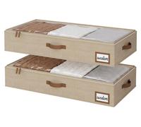 Solidchoice - Coffret de rangement sous lit, lot de 2, avec fermeture éclair et fenêtre transparente