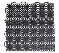 Solidchoice - Dalles de terrasse en plastique pour l'extérieur, système de fixation par clips, couleur noire