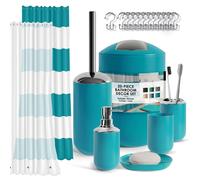 Solidchoice - Ensemble complet d'accessoires de salle de bain, comprenant une rideau de douche et des accessoires