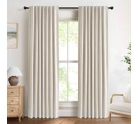 Solidchoice - Ensemble de 2 rideaux 100% occultants avec œillets, hauteur 245 cm x largeur 140 cm, couleur crème