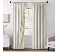 Solidchoice - Ensemble de 2 rideaux occultants noirs opaques, 140 x 175 cm, couleur crème