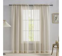 Solidchoice - Ensemble de 2 rideaux semi-transparents pour salon et chambre