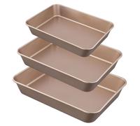 Solidchoice - Ensemble de 3 plaques de cuisson antiadhésives en acier au carbone