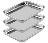 Solidchoice - Ensemble de 3 plaques de cuisson en acier inoxydable pour four