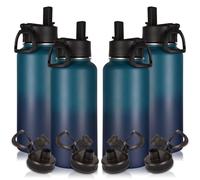 Solidchoice - Ensemble de 4 bouteilles d'eau isothermes avec 2 couvercles, capacité de 1 litre