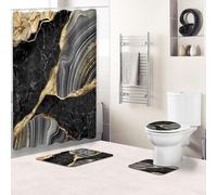 Solidchoice - Ensemble de salle de bain en marbre comprenant une douche et des tapis