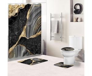 Solidchoice - Ensemble de salle de bain en marbre comprenant une douche et des tapis