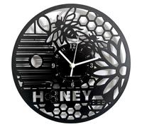 Solidchoice - Horloge mural, design Bijenkorf - Mouvement quartz silencieux - Noir, matériau HDF