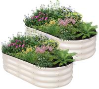 Solidchoice - Jardinières surélevées en acier galvanisé, dimensions 2x2x1 ft (lot de 2)