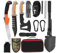 Solidchoice - Kit de survie extérieur 11-en-1 avec hache et pelle pliante