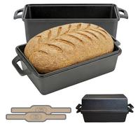 Solidchoice - Moule à pain en fonte avec couvercle et tapis en silicone - 25 x 13 cm