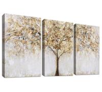 Solidchoice - Tableau décoratif mural en toile, composé de 3 panneaux, avec cadre en bois - Impression HD abstraite, dimensions 150 x 70 cm