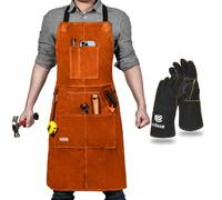 Solidchoice - Tablier de travail en cuir résistant à la chaleur, avec 6 poches