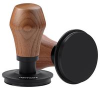 Solidchoice - Tamper pour expresso de 58,5 mm, modèle V4, avec revêtement en titane et manche en bois de noyer
