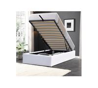 - Solide Lit Coffrer blanc + Pieds pour matelas 90x200 cm - 12 lattes - loris - Montage Rapide et Facile