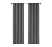 Solide Rideaux Occultants Lot de 2 Thermique Isolation avec Oeillets pour Cuisine Bureau Salon Décoration 140x200cm Gris Clair