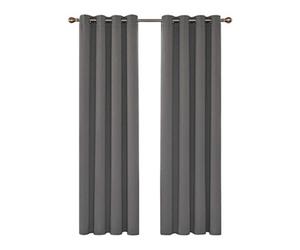 Solide Rideaux Occultants Lot de 2 Thermique Isolation avec Oeillets pour Cuisine Bureau Salon Décoration 140x200cm Gris Clair
