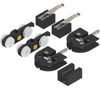 SOLIDO 100 kit de ferrures verre fixation par points 8-10,76 mm guidage noir mat