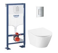 Solido pack WC bâti-support autoportant + WC sans bride Grohe avec abattant SoftClose + plaque (GRGRWR05-FR)