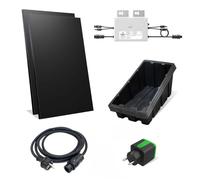 SOLIDSPARK Kit Solaire Plug & Play 1000W 2 Panneaux 500W Ultra Black HPBC | MPPT 99,9% | Efficacité 96,8% | Bacs polypropylène UV | Suivi Tuya WiFi | Extensible batterie | IP67