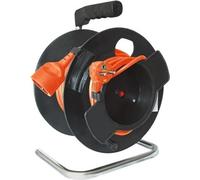 Solight PB11O Rallonge sur tambour, 1 prise, 25 m, câble orange, 3 x 1,5 mm2