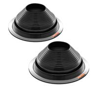 VEVOR Solin de Toit pour Tuyaux 150-280 mm Étanchéité Toiture Flexible EDPM, Lot de 2, Base Ronde en Métal, Haute Température -55℃-100℃, pour Cheminée, Poêle à Bois, Tuyaux d'Aération Extérieur, Noir