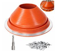Solin de Toit pour Tuyaux #8, Diamètre Extérieur 17-33 cm | Manchon en Silicone Haute Température, Étanche et Flexible, pour Passage et Étanchéité des Tuyaux de Poêle et de Cheminée