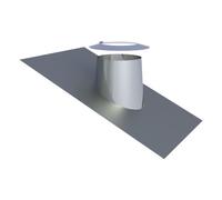 Solin en acier inoxydable 16° - 25° avec larmier et collerette - double paroi - TEC-DW-STANDARD 130 mm