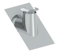 Solin en acier inoxydable 36° - 45° avec larmier et collerette - double paroi - TEC-DW-STANDARD 150 mm
