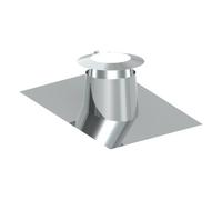 Solin en acier inoxydable 5° - 15° avec larmier et collerette - double paroi - TEC-DW-STANDARD 150 mm